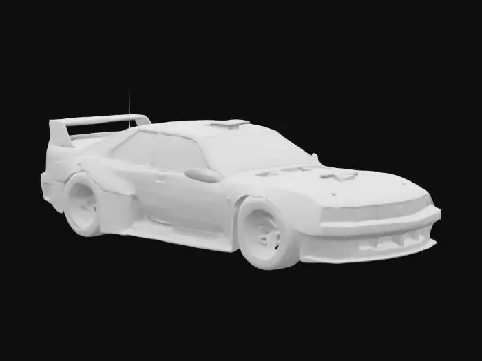 3D model for {
  "Object": "Gymkhana stunt car",
  "Material": "Bespoke tubular spaceframe chassis with carbon fiber body panels, carbon fiber active-aero elements, and aluminum suspension components",
  "Shape/Form": "Boxy 1983 Subaru GL Wagon silhouette with flared wide fenders, eight-spoke forged monobloc wheels, deployable fender flaps, and adjustable rear wing",
  "Color Scheme": "White base with red and blue geometric graphics, Hoonigan branding, and gold wheels",
  "Texture Details": {
    "Body": "Gloss and matte carbon fiber finish with visible weave and high-contrast sponsor decals",
    "Trim": "Polished gold monobloc wheels and satin-black aero hardware",
  },
  "Style": "Photorealistic",
  "Reference Models": ["1983 Subaru GL Wagon", "Subaru WRX STI"]
}

