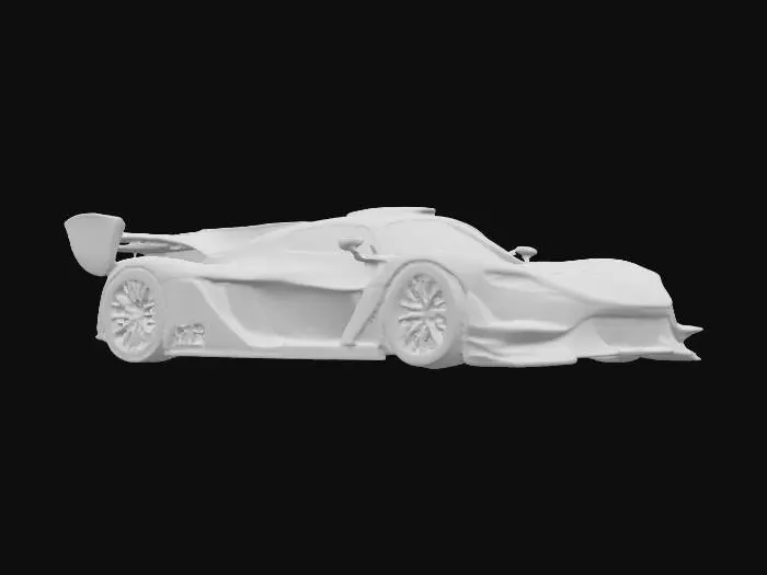 3D model for {
  "object": "Cyberpunk GT hyper race car",
  "material": "Matte carbon fiber panels with reactive neon trim, titanium exhaust, holographic canopy, reinforced alloy chassis",
  "shape_form": "Low, razor-edged body with wide fenders, vented hood, exposed suspension, oversized rear diffuser and wing, glowing wheel rims",
  "color_scheme": "Jet black base, neon cyan and magenta highlights, holographic sponsor decals shifting color",
  "texture_details": "Carbon weave visible on exposed parts, neon lighting strips embedded in seams, wet grime streaks from racing, hologram flicker effects",
  "style": "Realistic PBR",
  "environment_use_context": "Rain-slick neon city street circuit with holographic billboards and towering megastructures"
}
