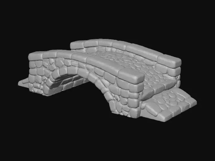 3D model for stone_bridge_rural_single_span