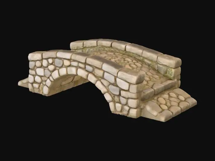 3D model for stone_bridge_rural_single_span