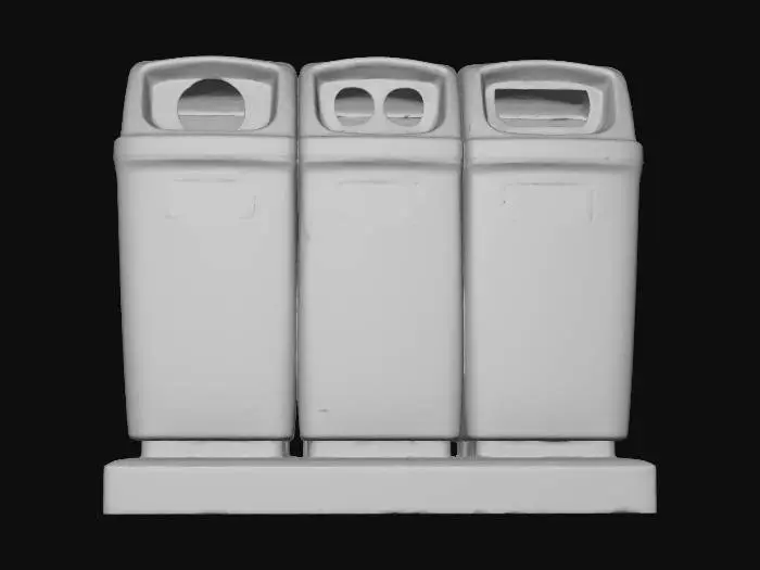 3D model for combini_recycle_triple_bin_blank