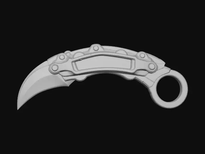 3D model for Karambit knife with brake caliper handle