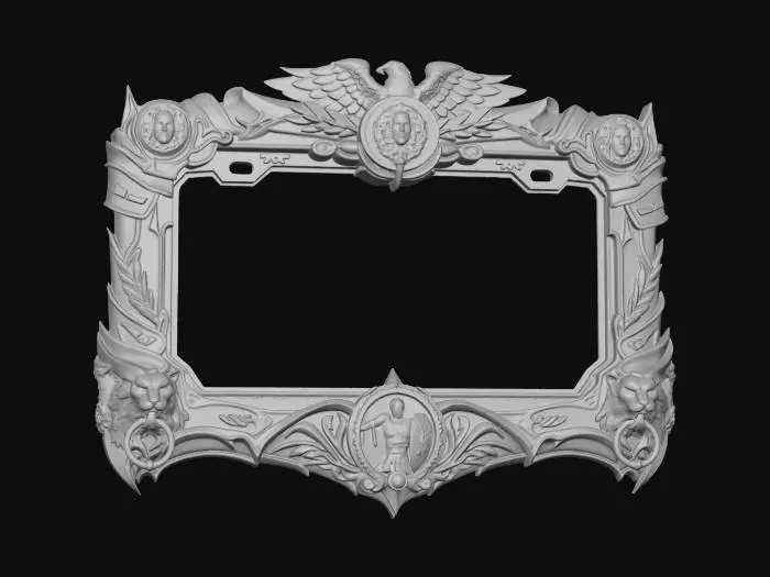 3D model for Winged Crest License Plate Frame