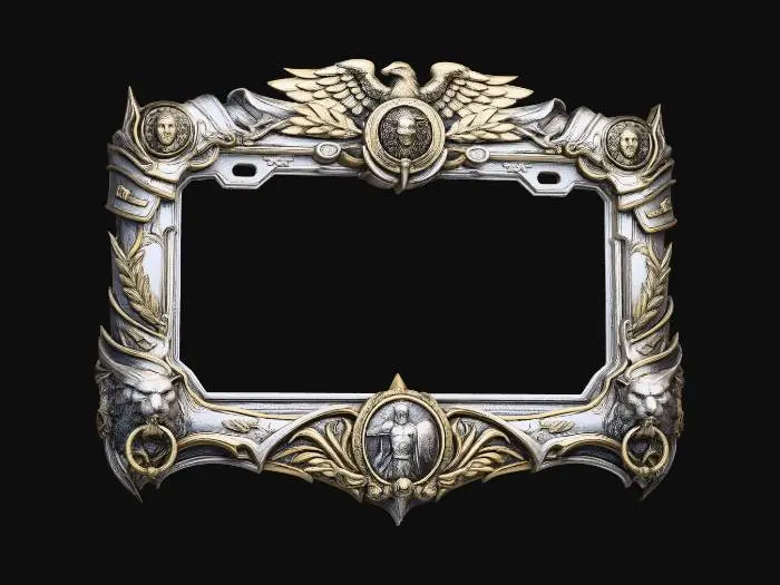 3D model for Winged Crest License Plate Frame