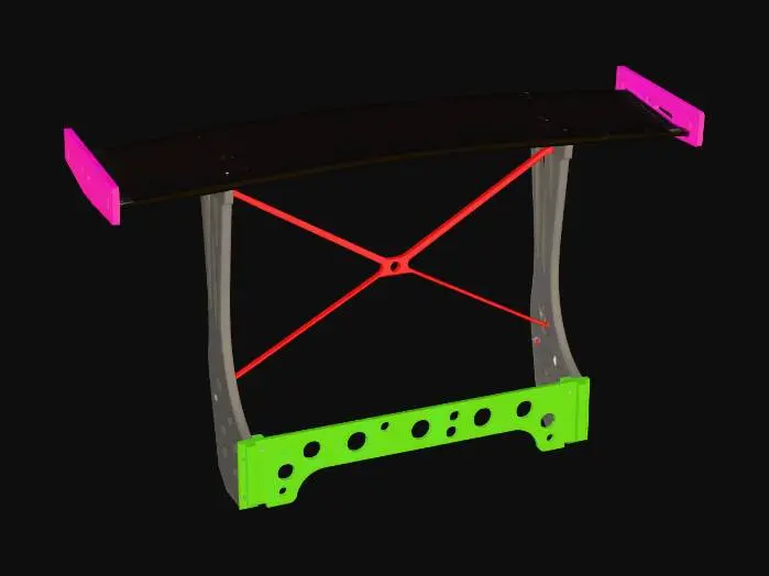 3D model for Carbon Fiber Rear Wing