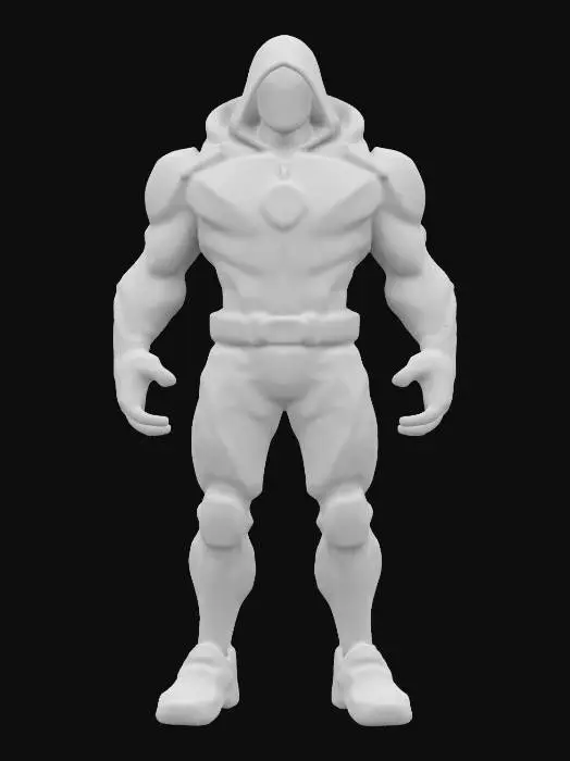 3D model for Subject: Neon Raze as a Superhuman man, cyberpunk-themed attire, glowing neon aura. Style: Cyberpunk, vibrant neon hues, sleek futuristic elements, stylized design. Material: Soft synthetic fabric with neon-accented stitching, faintly glowing circuits, reflective metallic accents. Details: Intricate glowing patterns on the clothing, faint digital patterns on the skin, soft expressions showcasing wonder and curiosity, short and slightly spiked hair.VR, HDR lighting, and 8K rendering.