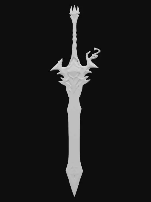 3D model for A dark fantasy chrono-rapier of semi-transparent black voidstone, swirling with spectral energy. Its ultra-thin, needle-like blade distorts space, enabling near-instant thrusts that leave time-infused wounds. The ornate silver guard bears floating arcane sigils that morph with movement. A glowing time-crystal in the pommel grants brief invisibility upon striking. The voidstone shimmers ethereally, with silver inlays enhancing its mystical assassin aesthetic. Fully PBR-ready., #ChronoForgeWeapon#