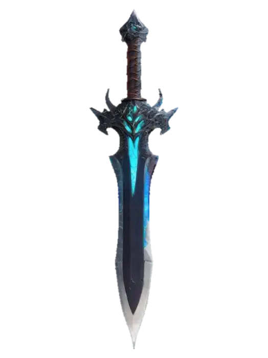 🌀 Description: A sleek dagger forged from prehistoric dragon fang, augmented with a… 3D model, vytvořený pomocí AI