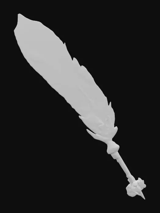 3D model for  The “We’re Retconning This” Wand 🪄📜
Description:

A magical wand that rewrites anything it touches into something else.
You don’t defeat enemies—you rewrite them into having already been defeated.
Size & Shape: A golden, quill-shaped wand that emits script-rewriting energy.
Colors & Materials: Glowing parchment texture, with “Under Revision” flashing along its length., #ChronoForgeWeapon#