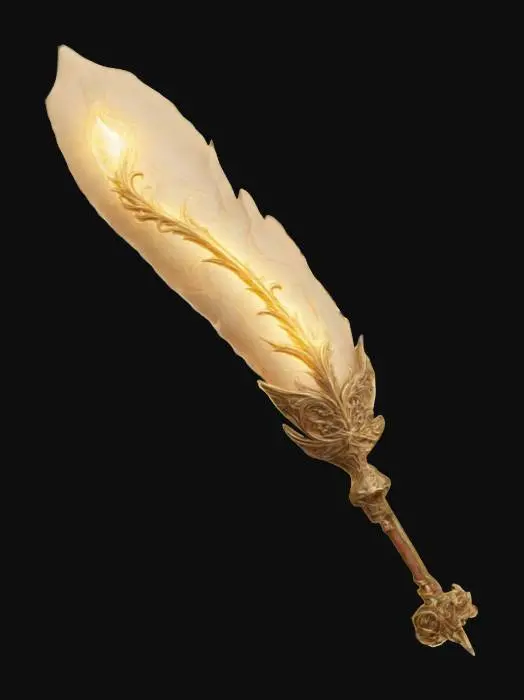 3D model for  The “We’re Retconning This” Wand 🪄📜
Description:

A magical wand that rewrites anything it touches into something else.
You don’t defeat enemies—you rewrite them into having already been defeated.
Size & Shape: A golden, quill-shaped wand that emits script-rewriting energy.
Colors & Materials: Glowing parchment texture, with “Under Revision” flashing along its length., #ChronoForgeWeapon#