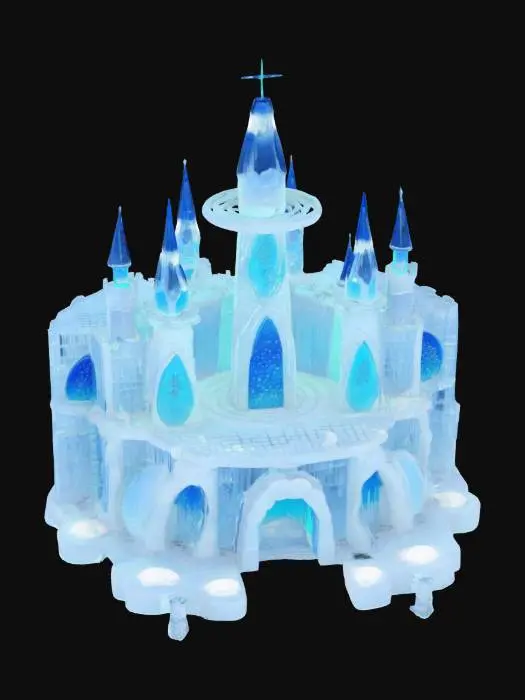 3D model for [Japan, Sapporo]
City: #Sapporo
Object: Snow Festival Ice Castle → Celestial Galaxy Observatory #AroundTheWorld#
Material: hammered crystal ice panels infused with shimmering meteorite dust
Shape/Form: symmetrical spiral spires branching into floating ice rings and planetary orbs
Color Scheme: translucent midnight-blue ice, silver-white highlights, aurora-green inner glow
Texture Details: prismatic ice facets, micro-etched meteorite striations, softly pulsating luminescent veins
Style: low-poly cartoon fantasy–high-poly clarity (~50K verts)
Environment/Use Context: set on a VR tundra under a dynamic starfield, with rotating star trails weaving through the spires
Reference Models: inspired by cosmic observatory domes and voxel nebula sculptures