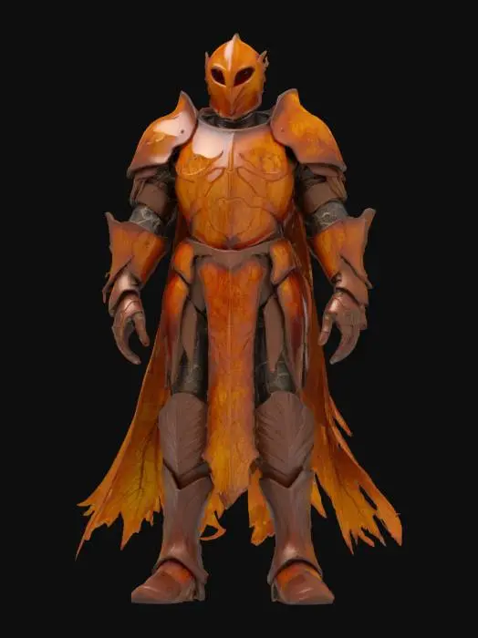 3D model for [Canada]
Object: Maple Knight Protector
Material: Reinforced bark armor, molten maple syrup core
Shape/Form: Knightly humanoid clad in thick bark plates, syrup oozing through armor cracks
Color Scheme: Deep mahogany with amber glowing veins
Texture Details: Rough bark texture, glossy molten syrup flows, rugged battle scars
Style: Dark enchanted realism
Environment/Use Context (optional): Guarding ancient maple forests from intruders
Reference Models (optional): Inspired by fantasy paladins and nature golems
#AroundTheWorld#