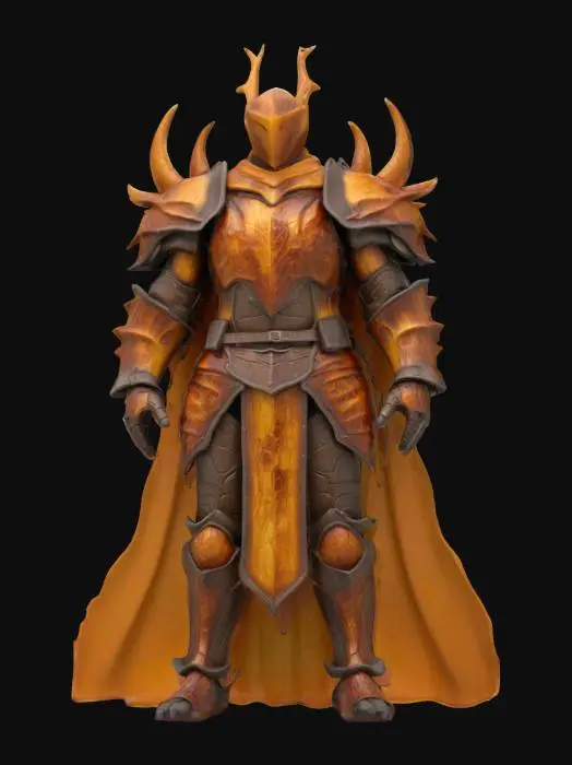 3D model for [Canada]
Object: Maple Knight Protector
Material: Reinforced bark armor, molten maple syrup core
Shape/Form: Knightly humanoid clad in thick bark plates, syrup oozing through armor cracks
Color Scheme: Deep mahogany with amber glowing veins
Texture Details: Rough bark texture, glossy molten syrup flows, rugged battle scars
Style: Dark enchanted realism
Environment/Use Context (optional): Guarding ancient maple forests from intruders
Reference Models (optional): Inspired by fantasy paladins and nature golems
#AroundTheWorld#