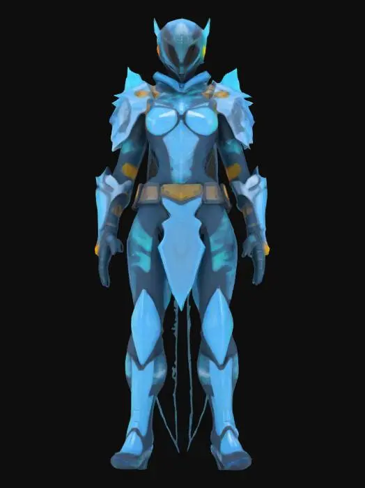 3D model for {
  "Object": "Aurora Huntress – Arctic Phase Variant",
  "Material": "Transparent ice-polymer plates, thermal-reactive carbon mesh, optical-camouflage nanofilm",
  "Shape/Form": "Slim humanoid with reinforced joints; segmented crystalline armor; high collar; elongated gauntlets with retractable blades",
  "Color Scheme": "Translucent ice-blue, infrared-absorbing black, muted thermal-orange underlayers",
  "Texture Details": "Cracked-glass ice plates, soft matte underlayer, reactive shimmer with directional lighting",
  "Style": "Futuristic survivalist with stealth-specialist upgrades",
  "Environment/Use Context": "Ambushing drones and rival scavengers in sub-zero whiteout storms",
  "Reference Models": "Inspired by cryo-tactical suits and arctic deep-recon armor", #AroundTheWorld#, 
}
