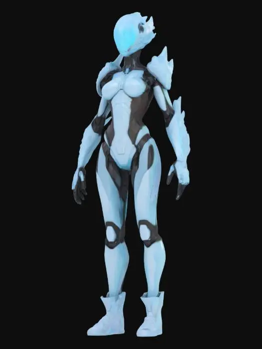 3D model for {
  "Object": "Aurora Huntress – Arctic Phase Variant",
  "Material": "Transparent ice-polymer plates, thermal-reactive carbon mesh, optical-camouflage nanofilm",
  "Shape/Form": "Slim humanoid with reinforced joints; segmented crystalline armor; high collar; elongated gauntlets with retractable blades",
  "Color Scheme": "Translucent ice-blue, infrared-absorbing black, muted thermal-orange underlayers",
  "Texture Details": "Cracked-glass ice plates, soft matte underlayer, reactive shimmer with directional lighting",
  "Style": "Futuristic survivalist with stealth-specialist upgrades",
  "Environment/Use Context": "Ambushing drones and rival scavengers in sub-zero whiteout storms",
  "Reference Models": "Inspired by cryo-tactical suits and arctic deep-recon armor", #AroundTheWorld#, 
}
