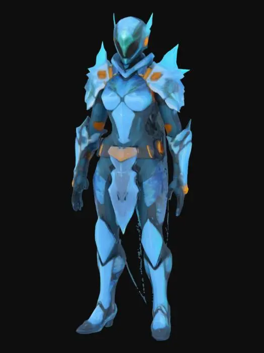 3D model for {
  "Object": "Aurora Huntress – Arctic Phase Variant",
  "Material": "Transparent ice-polymer plates, thermal-reactive carbon mesh, optical-camouflage nanofilm",
  "Shape/Form": "Slim humanoid with reinforced joints; segmented crystalline armor; high collar; elongated gauntlets with retractable blades",
  "Color Scheme": "Translucent ice-blue, infrared-absorbing black, muted thermal-orange underlayers",
  "Texture Details": "Cracked-glass ice plates, soft matte underlayer, reactive shimmer with directional lighting",
  "Style": "Futuristic survivalist with stealth-specialist upgrades",
  "Environment/Use Context": "Ambushing drones and rival scavengers in sub-zero whiteout storms",
  "Reference Models": "Inspired by cryo-tactical suits and arctic deep-recon armor", #AroundTheWorld#, 
}
