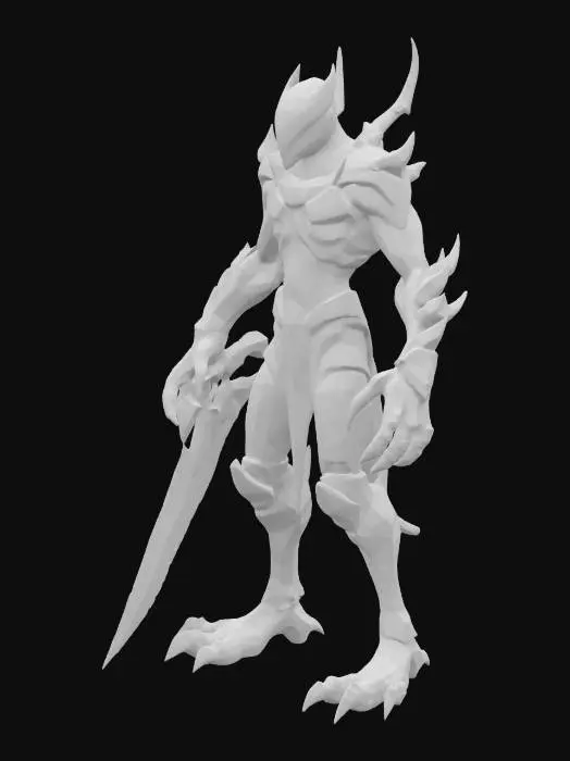 3D model for Object: Interdimensional Assassin — “VIRRAZ, The Phase-Lurker”

Material: Translucent phase crystal skin, bonded boneplate armor, ripple-tech cloaking mesh

Shape/Form: Slender and semi-fluid form; 4 floating limbs; no legs — glides on distortion rings; mask with swirling galaxy eyes; wrist mounted phase blade

Color Scheme: Indigo-black body, violet and green pulses in joints, flowing glow-trails in place of blood

Texture Details: Light-refracting skin, clean comic shadows on boneplate, oily sheen transitions

Style: Cartoon (Borderlands x cosmic-eldritch cel-shade fusion)

Environment/Use Context: Stalks prey through glitch rifts and quantum caves

Reference Models: Mass Effect Reaper + No-Face + Spawn + Hyper Light Drifter