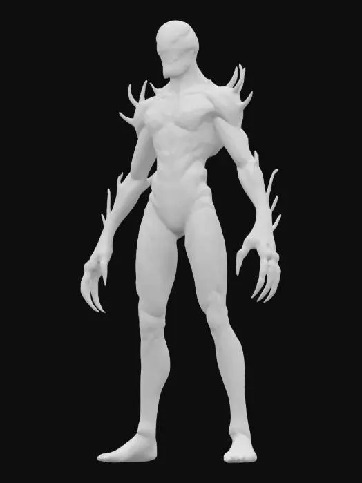 3D model for Object: Interdimensional Assassin — “VIRRAZ, The Phase-Lurker”

Material: Translucent phase crystal skin, bonded boneplate armor, ripple-tech cloaking mesh

Shape/Form: Slender and semi-fluid form; 4 floating limbs; no legs — glides on distortion rings; mask with swirling galaxy eyes; wrist mounted phase blade

Color Scheme: Indigo-black body, violet and green pulses in joints, flowing glow-trails in place of blood

Texture Details: Light-refracting skin, clean comic shadows on boneplate, oily sheen transitions

Style: Cartoon (Borderlands x cosmic-eldritch cel-shade fusion)

Environment/Use Context: Stalks prey through glitch rifts and quantum caves

Reference Models: Mass Effect Reaper + No-Face + Spawn + Hyper Light Drifter
