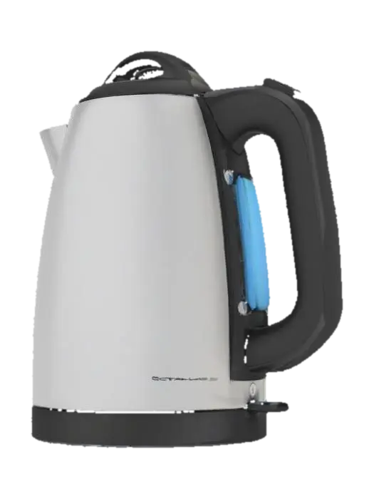 Object: Stainless Steel Electric Kettle Material: Stainless steel with black… 3D model, vytvořený pomocí AI