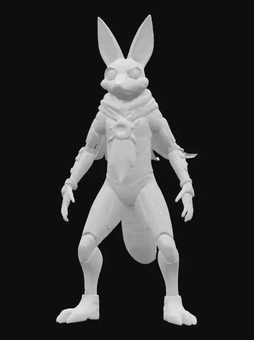 3D model for Object: Teenage Mutant Cosmic Coyote – a space-traveling trickster with gravity-bending abilities.
Material: Sleek, reflective armor with starry cosmic patterns, soft mesh underlayer for agility, glowing energy orbs embedded in gloves.
Shape/Form: Lithe, athletic build with elongated limbs and a crescent-shaped tail, floating cosmic scarf.
Color Scheme: Midnight blue and black base with silver star patterns, purple and teal glowing accents.
Texture Details: Smooth, metallic surfaces with subtle nebula patterns, shimmering mesh underlayer, translucent energy orbs.
Style: Celestial cyberpunk with a mystical, space-ninja vibe.

Reference Models: Inspired by Marvel’s Silver Surfer, Destiny 2's Hunters, and celestial-themed anime designs.