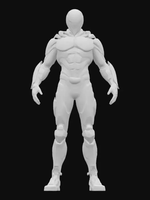 3D model for Object: Cyberpunk character with futuristic armor and tech enhancements.

Material: Reflective metal, synthetic leather, and glowing LED accents.

Shape/Form: Lean, athletic build with angular, mechanical prosthetics and tech implants.

Color Scheme: Black, neon blue, and metallic silver with glowing cyan accents.

Texture Details: Smooth, high-gloss metal surfaces contrasted with matte leather sections; intricate cybernetic circuits and LED strips.

Style: Realistic with PBR textures, focusing on high-fidelity, sharp edges, and rich surface details.

Environment/Use Context (Optional): Neon-lit urban rooftop with foggy background to emphasize cyberpunk aesthetic.
Reference Models (Optional): Combine elements from "Deus Ex" and "Cyberpunk 2077" for armor design and cybernetic enhancements.