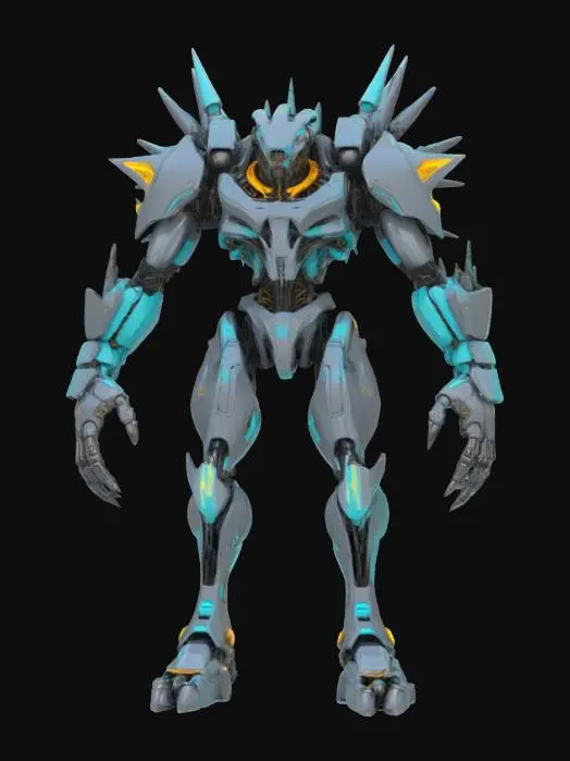 3D model for {
  "object": "Cyberpunk Monster",
  "material": "Heavy Alloy, Synthetic Carbon Fiber, Reinforced Hydraulic Systems",
  "shape_form": "Humanoid with exaggerated, asymmetrical limbs, overgrown mechanical arms, and spiked, armored exoskeleton",
  "color_scheme": "Gunmetal Gray, Neon Cyan, Matte Black with Glowing Amber Circuitry",
  "texture_details": "Polished Alloy, Exposed Servo Mechanisms, Vibrating Hydraulic Pistons, Worn Rivets and Bolts",
  "style": "Sculpture with Detailed Mechanical Emphasis, PBR with High Contrast Lighting",
  "environment_use_context": "Industrial Wasteland, Scrap Metal Yard with Smoky Atmosphere and Heavy Machinery",
  "reference_models": [
    "T-800 Endoskeleton from Terminator Series",
    "Metal Gear RAY from Metal Gear Solid",
    "Mechagodzilla 2021"
  ]
}
