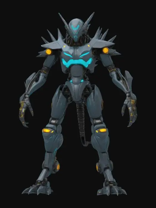 3D model for {
  "object": "Cyberpunk Monster",
  "material": "Heavy Alloy, Synthetic Carbon Fiber, Reinforced Hydraulic Systems",
  "shape_form": "Humanoid with exaggerated, asymmetrical limbs, overgrown mechanical arms, and spiked, armored exoskeleton",
  "color_scheme": "Gunmetal Gray, Neon Cyan, Matte Black with Glowing Amber Circuitry",
  "texture_details": "Polished Alloy, Exposed Servo Mechanisms, Vibrating Hydraulic Pistons, Worn Rivets and Bolts",
  "style": "Sculpture with Detailed Mechanical Emphasis, PBR with High Contrast Lighting",
  "environment_use_context": "Industrial Wasteland, Scrap Metal Yard with Smoky Atmosphere and Heavy Machinery",
  "reference_models": [
    "T-800 Endoskeleton from Terminator Series",
    "Metal Gear RAY from Metal Gear Solid",
    "Mechagodzilla 2021"
  ]
}
