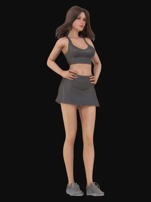 3D model for “girl” Material: skin Shape/Form: Slim, dynamic with angular shoulder Color Scheme: lifelike