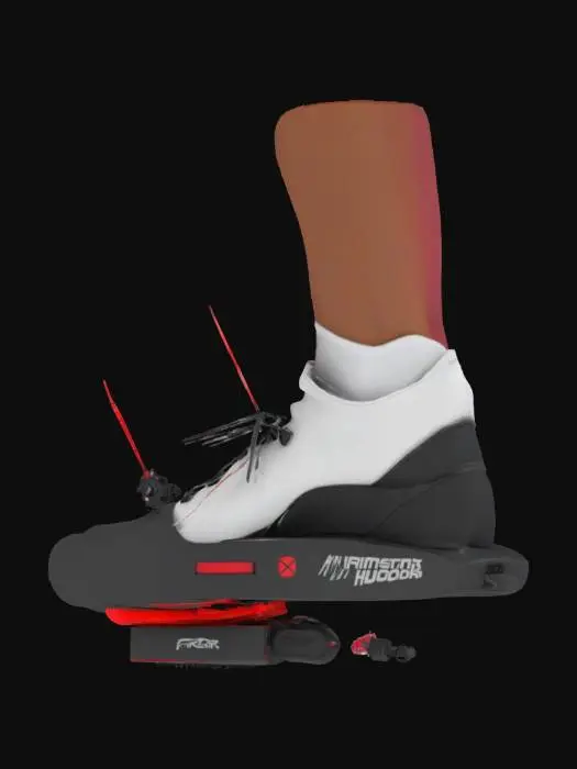 3D model for     - object: PBR Lazy Laser Sock Puller
      material: Carbon fiber rod, spring-loaded shoe grip, safe-class laser hook
      shape_form: Foot-mounted laser hook that pulls socks remotely from drawer
      color_scheme: Matte black with neon red laser accents
      texture_details: Rubber friction pads, burn mark details, loading indicator light
      style: PBR
      environment_use_context: Morning routine humor, accessibility or comedy puzzle game
      reference_models: [Rick and Morty footwear tech, Borderlands humor gear]