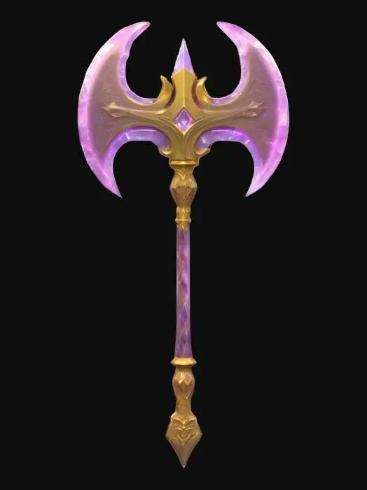3D model for {
  "subject": "Magical Crystal Axe",
  "style": [
    "fantasy",
    "high-detail",
    "vibrant colors",
    "glowing elements",
    "PBR rendering"
  ],
  "material": [
    "translucent crystal blade",
    "ornate gold handle",
    "embedded runes"
  ],
  "details": [
    "irregular crystal shape",
    "glowing runes",
    "intricate carvings",
    "subtle magical particles"
  ],
  "purpose": {
    "context": "game asset",
    "genre": "fantasy RPG",
    "requirements": ["VR-ready", "HDR", "8K"]
  },
  "texture": {
    "description": "PBR textures with soft blue glow and reflective highlights",
    "mapping": "low-poly UV for real-time rendering"
  }
}
