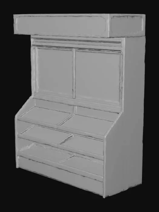 3D model for kiosk_newspaper_stand_blank