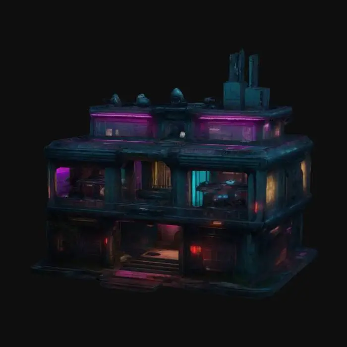 3D model for Cyberpunk Mansion