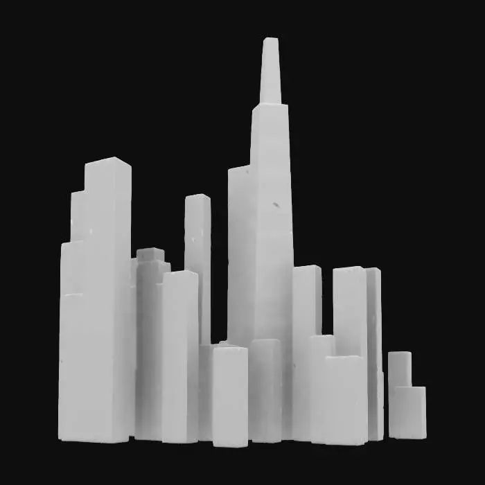 3D model for Subject:
Futuristic mega-city viewed from a birds-eye perspective, showcasing dense high-rise buildings, cyberpunk neon lights, and advanced infrastructure.

Style:
A blend of Cyberpunk and Sci-Fi aesthetics with influences from Blade Runner and Ghost in the Shell. Features neon-lit skyscrapers, holographic billboards, and industrial structures.

Material:
Skyscrapers made of glass, steel, and carbon fiber composites with reflective surfaces and neon accents. 