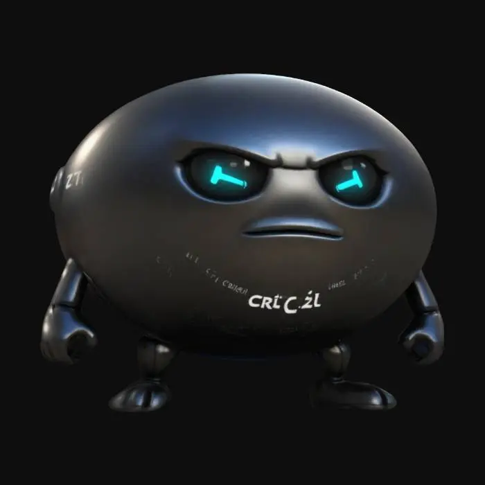 3D model for "A chibi-style, sentient ‘Ctrl+Z’ button with stubby legs and a round body. Its glossy surface features bold, engraved text, and it waddles with a determined yet ominous stare. Glows faintly when near mistakes but only erases the ones you wanted to keep. If pressed too many times, reality glitches and resets to 3 seconds ago. Its expression shifts between mischievous and indifferent, embodying chaotic undo energy." 