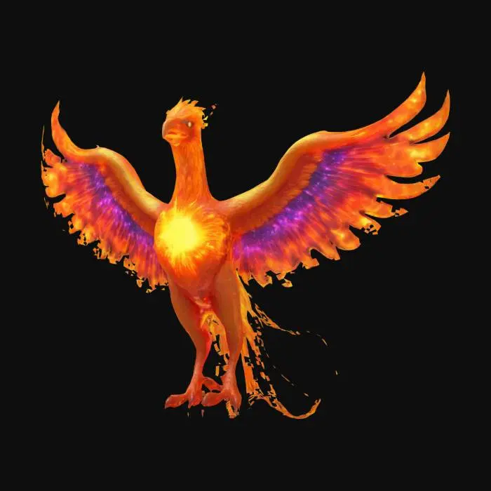 3D model for {
  "prompt": "A majestic galactic phoenix with wings made of burning solar flares, a radiant core in its chest like a mini star, and tail feathers streaming glowing plasma. Its beak and talons appear molten, and it leaves a streak of light as it flies. Designed in realistic style with flame simulation, emissive glow, and cosmic energy trails.",
  "style": "Realistic",
  "format": "glb",
  "polycount": "high"
}
