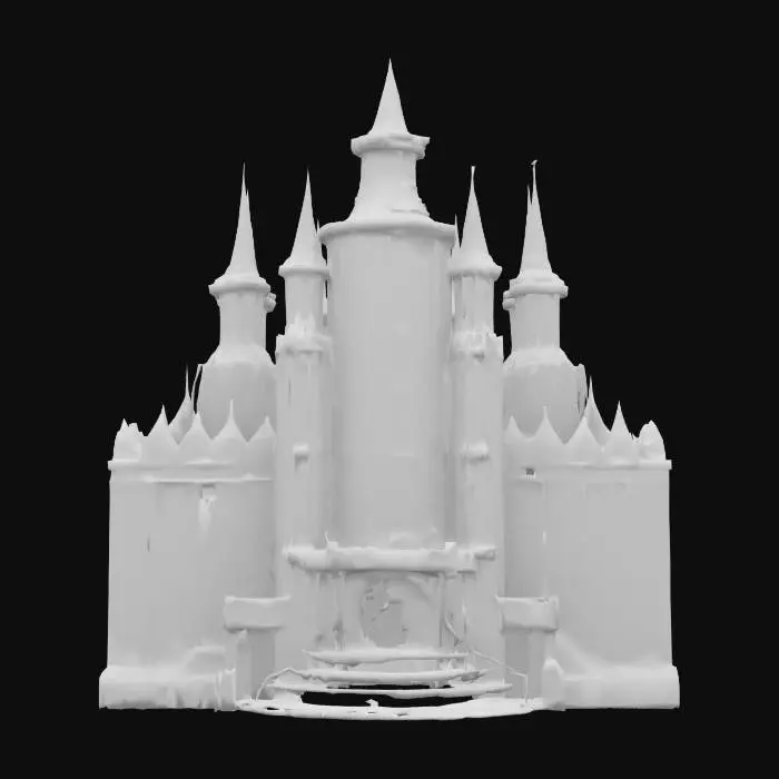 3D model for [Japan, Sapporo]
City: #Sapporo
Object: Snow Festival Ice Castle → Celestial Galaxy Observatory #AroundTheWorld#
Material: hammered crystal ice panels infused with shimmering meteorite dust
Shape/Form: symmetrical spiral spires branching into floating ice rings and planetary orbs
Color Scheme: translucent midnight-blue ice, silver-white highlights, aurora-green inner glow
Texture Details: prismatic ice facets, micro-etched meteorite striations, softly pulsating luminescent veins
Style: low-poly cartoon fantasy–high-poly clarity (~50K verts)
Environment/Use Context: set on a VR tundra under a dynamic starfield, with rotating star trails weaving through the spires
Reference Models: inspired by cosmic observatory domes and voxel nebula sculptures