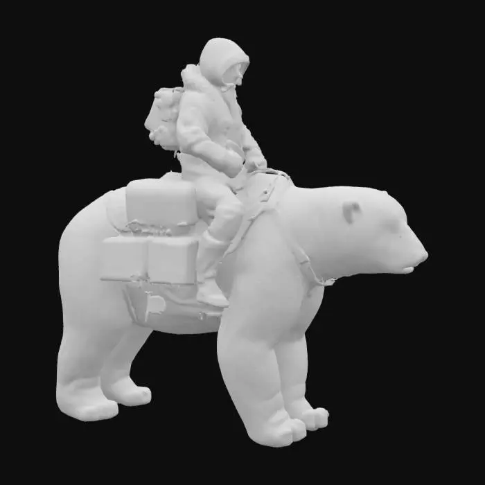 3D model for [Canada]
An outlaw courier dressed in stitched-together graphene parkas, racing across snowfields on a bio-engineered polar bear draped in neon saddlebags. #AroundTheWorld#