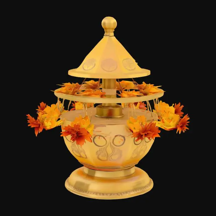 3D model for [India]
City: #Mumbai
Object: Masala Dabba → Living Saffron Blossom Carousel
Material: antique brass spice tin & animated saffron filament petals
Shape/Form: hexagonal dabba lid spinning open into rotating spice-petal tiers
Color Scheme: warm brass base, saffron orange, turmeric yellow, clove brown highlights
Texture Details: embossed floral motifs, metallic patina, gently pulsing petal animations
Style: low-poly cartoon fantasy–high-poly clarity (~50K verts)
Environment/Use Context: drifting above a VR spice bazaar stall with swirling aroma particles
Reference Models: nods to vintage carousel mechanisms and voxel spice kit assets
#AroundTheWorld#