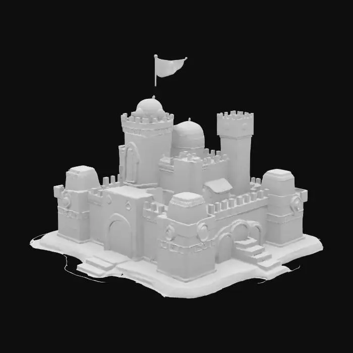 3D model for Data Sandcastle: A sandcastle constructed from voxel blocks that glow and change shape, resembling a digital fortress.
Style: Voxel, Pop Cyberpunk
Material: Textured voxel blocks, holographic surfaces, matte sand particles
Color Scheme: Sandy beige with neon accents (pink, blue, green)
Texture Details: Blocky, pixelated structure with soft, sandy edges and holographic overlays
Environment: Placed along a pixelated beach with a cyber sunset