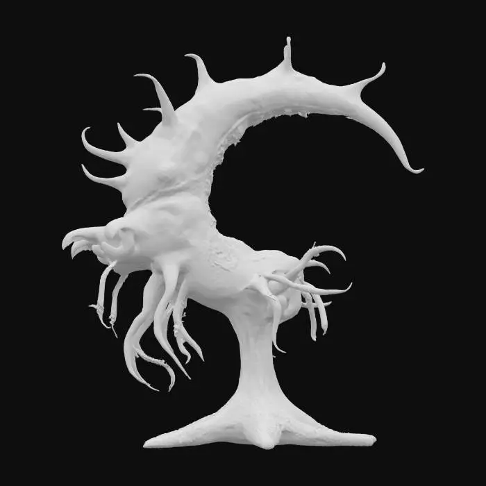 3D model for Realistic PBR Flood Infection Form
{
  "Object": "Flood Infection Form",
  "Material": "Organic, necrotic flesh with pulsating spore sacs and slimy membranes",
  "Shape/Form": "Crescent-shaped biomass chamber with dorsal sensory appendages and fungal-tipped invasion tentacles",
  "Color Scheme": "Pale sickly green base, dark vein-like blotches, bioluminescent amber spore nodes",
  "Texture Details": "Glossy wet surfaces contrasted with rough fungal growth patches, semi-translucent spore pods",
  "Style": "Realistic",
  "Environment/Use Context": "Close-up scientific diorama of Flood infection mechanics",
  "Reference Models": [
    "Halo Infection Form concept art",
    "Bioluminescent fungal textures"
  ]
}
