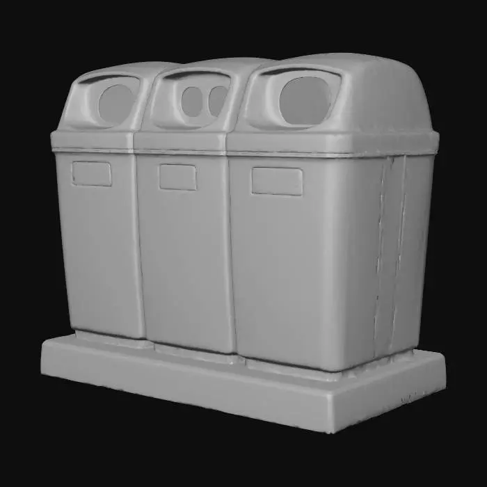 3D model for combini_recycle_triple_bin_blank