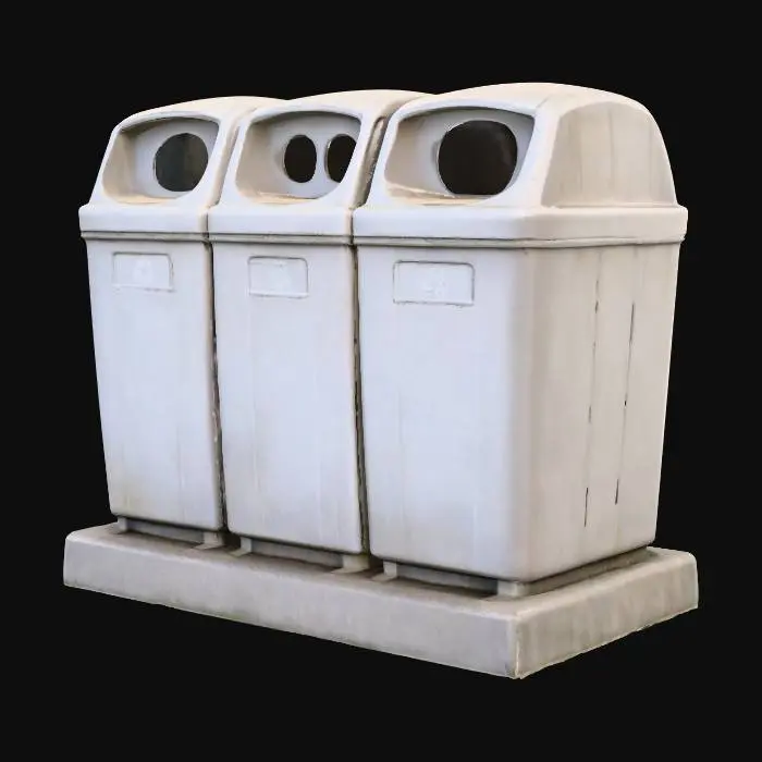 3D model for combini_recycle_triple_bin_blank