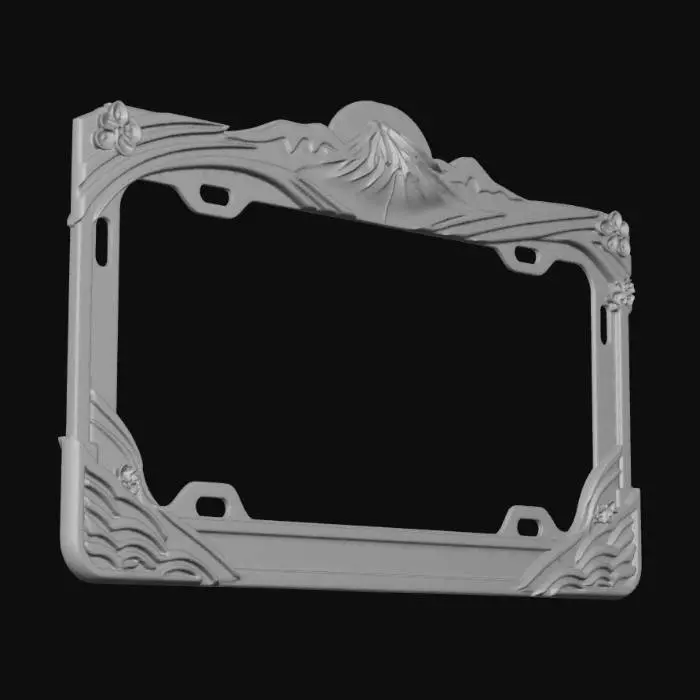 3D model for Mount Fuji license plate frame