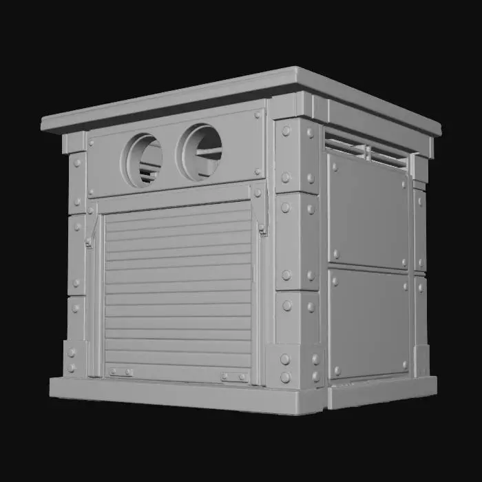 3D model for Riveted Roll-Up Metal Cabinet