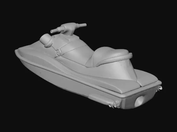 3D model for 유니티내에서 제트스키 모델을 넣고싶어. 제트스키를 만들어줘. 로우폴리로 만들어줘.