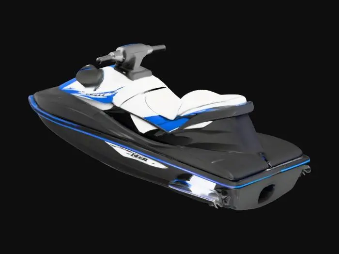 3D model for 유니티내에서 제트스키 모델을 넣고싶어. 제트스키를 만들어줘. 로우폴리로 만들어줘.