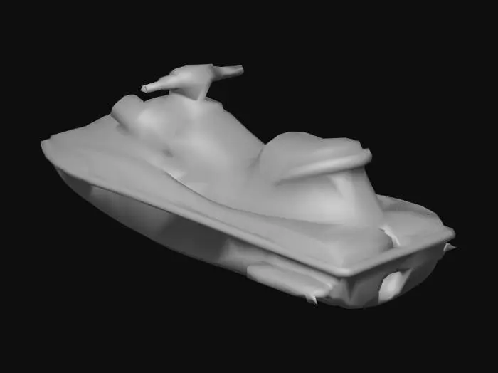3D model for 유니티내에서 제트스키 모델을 넣고싶어. 제트스키를 만들어줘. 로우폴리로 만들어줘.
