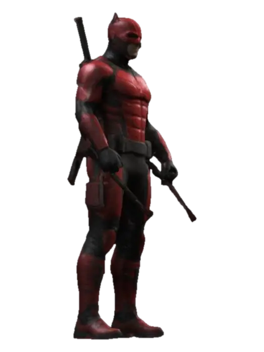 A detailed 3D model of a superhero inspired by Daredevil. He wears a sleek red… - Marvelcomics 3D model, vytvořený pomocí AI