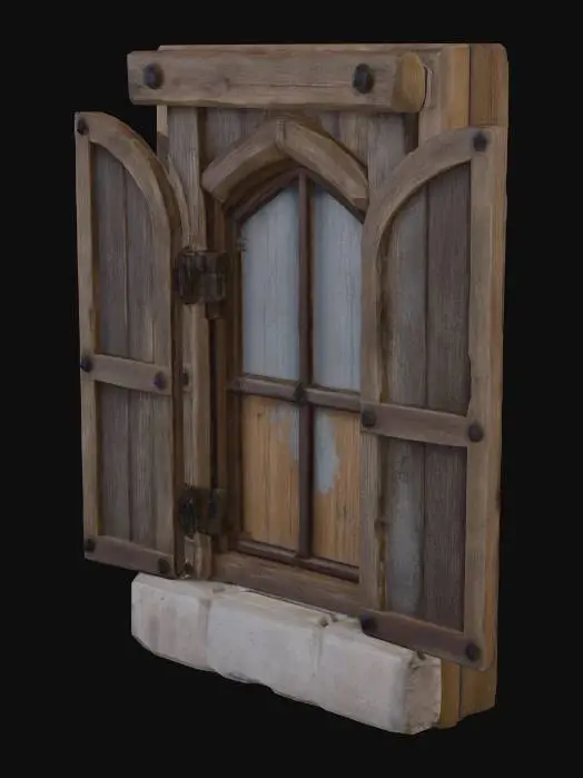 3D model for Medieval Wooden Window
