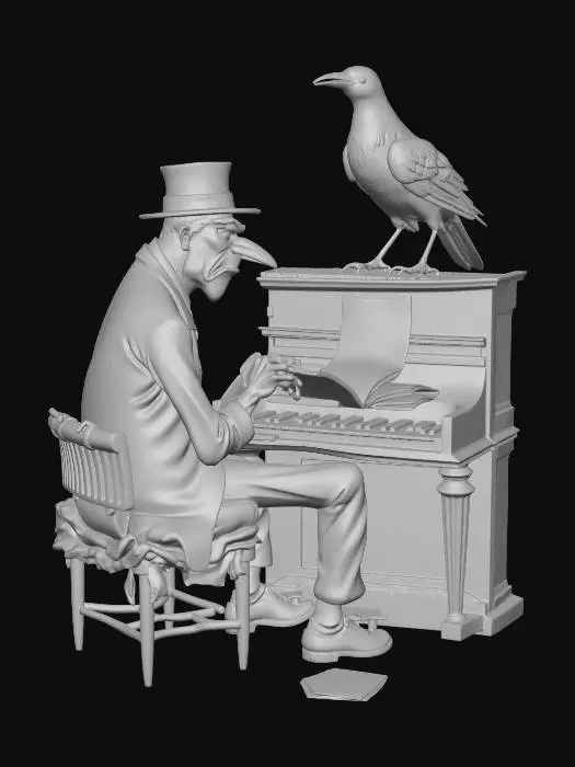 3D model for The Raven and the Pianist
